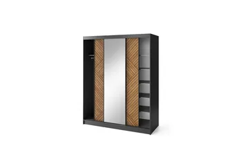 Marrphy Garderobe med Speil 120x220 cm - Brun - Oppbevaring - Garderober & garderobesystem