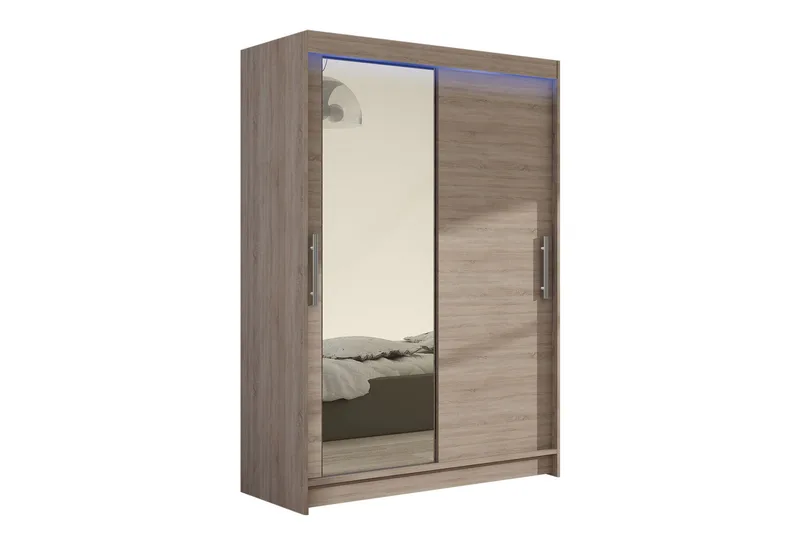 Miami Garderobe 120x58x200 cm, Beige / Grå