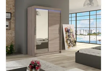 Miami Garderobe 120x58x200 cm - Beige / Grå - Oppbevaring - Garderober & garderobesystem