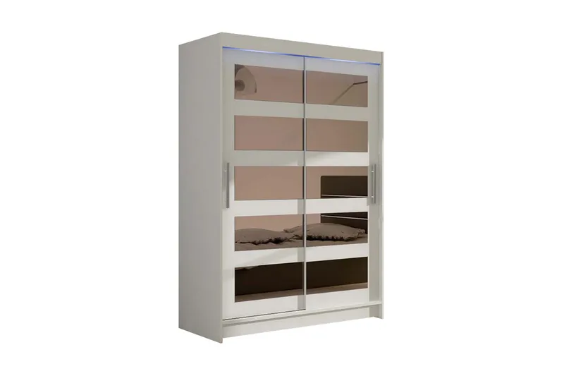 Miami Garderobe 120x58x200 cm, Beige / Hvit