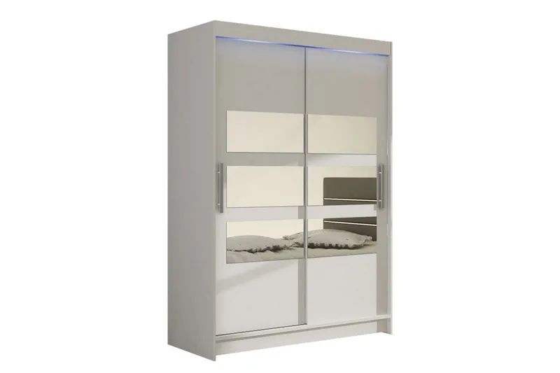 Miami Garderobe 120x58x200 cm, Hvit
