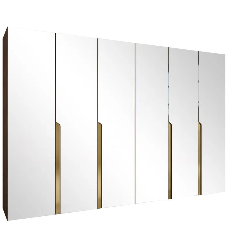 Milias garderobe med speil 300x202 cm - Brun/gull - Oppbevaring - Garderober & garderobesystem