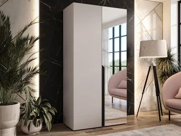 Milias Garderobeskap med speil 100x202 cm - beige - Oppbevaring - Garderober & garderobesystem