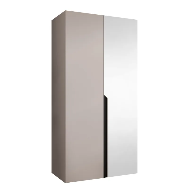 Milias Garderobeskap med speil 100x202 cm, beige