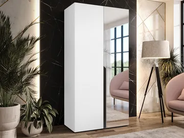 Milias Garderobeskap med speil 100x202 cm - hvit - Oppbevaring - Garderober & garderobesystem