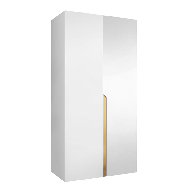 Milias Garderobeskap med speil 100x202 cm, hvit