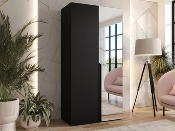Milias Garderobeskap med speil 100x202 cm - svart - Oppbevaring - Garderober & garderobesystem
