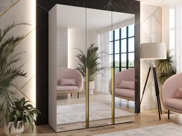 Milias Garderobeskap med speil 150x202 cm - beige - Oppbevaring - Garderober & garderobesystem