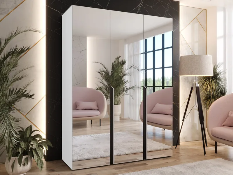 Milias Garderobeskap med speil 150x202 cm - hvit - Oppbevaring - Garderober & garderobesystem