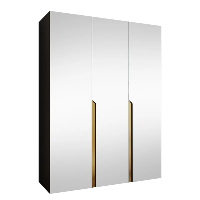 Milias Garderobeskap med speil 150x202 cm, svart