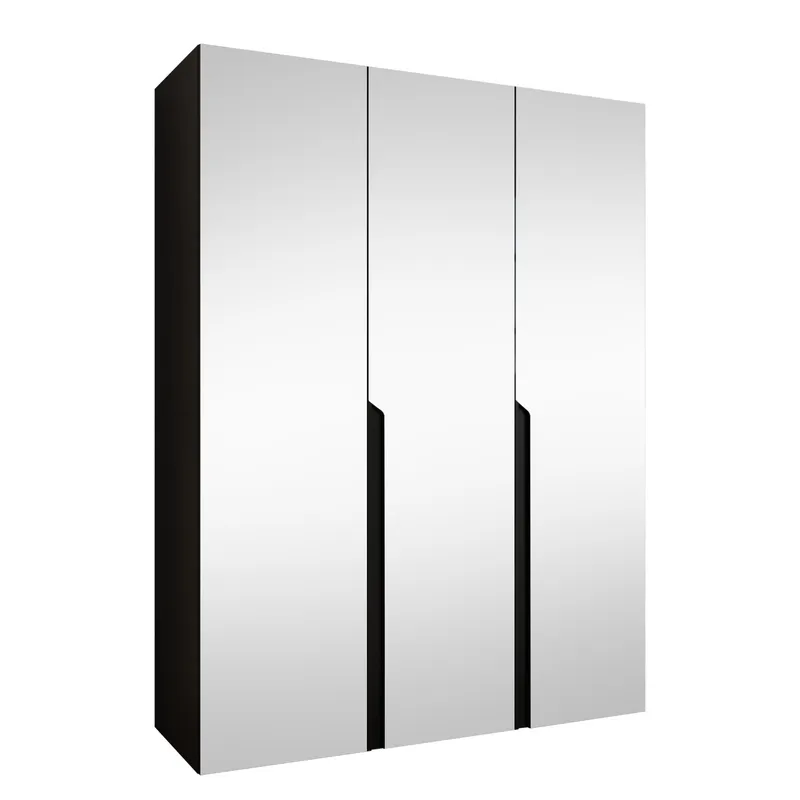 Milias Garderobeskap med speil 150x202 cm - svart - Oppbevaring - Garderober & garderobesystem