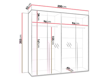 Milias Garderobeskap med speil 200x202 cm - beige - Oppbevaring - Garderober & garderobesystem