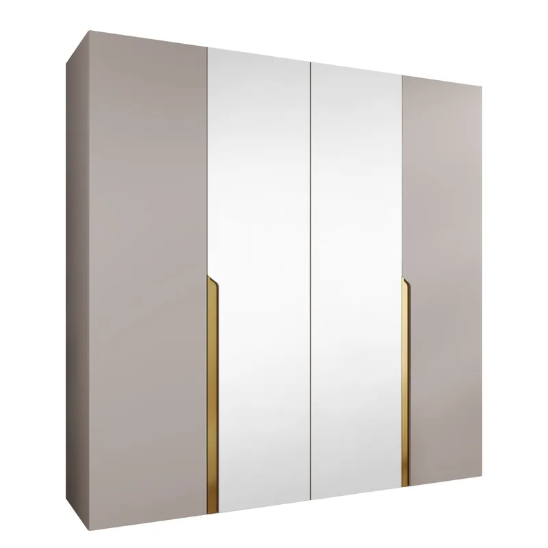 Milias Garderobeskap med speil 200x202 cm, beige