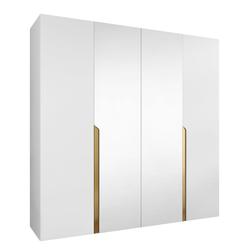 Milias Garderobeskap med speil 200x202 cm, hvit