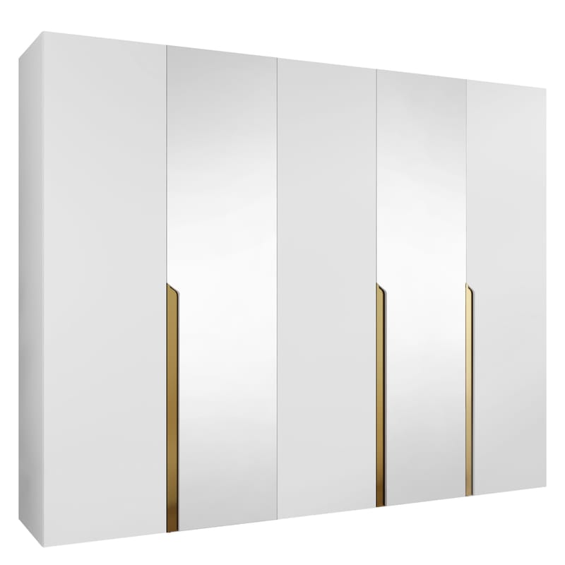 Milias Garderobeskap med speil 250x202 cm - hvit - Oppbevaring - Garderober & garderobesystem