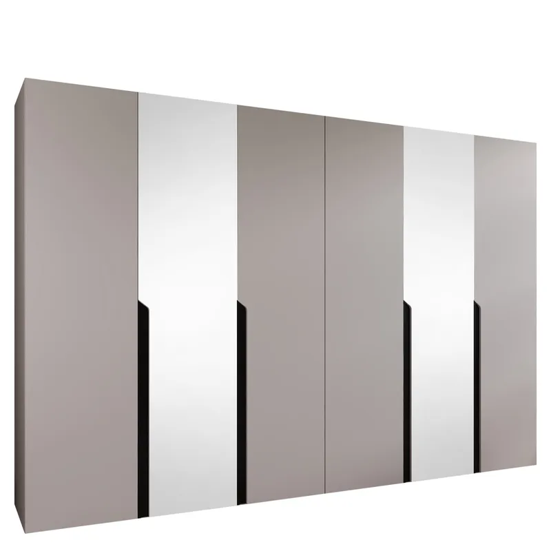 Milias Garderobeskap med speil 300x202 cm - beige - Oppbevaring - Garderober & garderobesystem