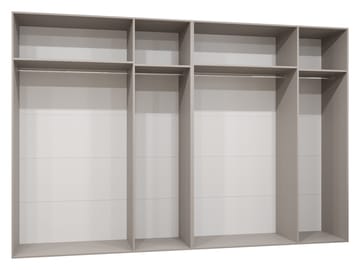 Milias Garderobeskap med speil 300x202 cm - hvit / svart - Oppbevaring - Garderober & garderobesystem