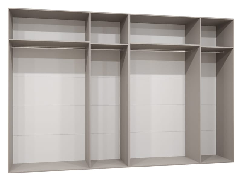 Milias Garderobeskap med speil 300x202 cm - hvit / svart - Oppbevaring - Garderober & garderobesystem