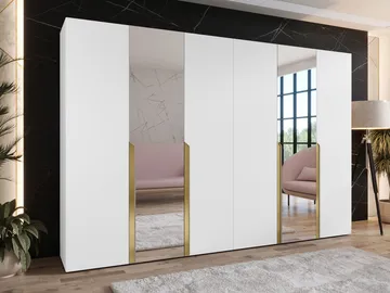 Milias Garderobeskap med speil 300x202 cm - hvit - Oppbevaring - Garderober & garderobesystem