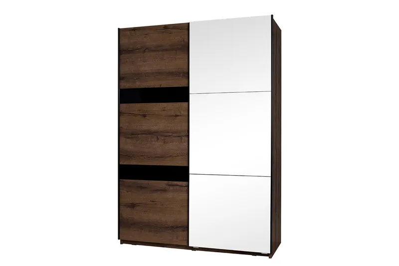 Najera Garderobe 150x68,5x215 cm - Eik | Svart - Oppbevaring - Garderober & garderobesystem
