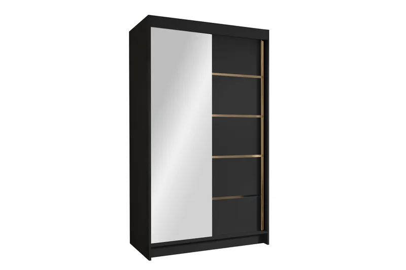 Narbonne Garderobe med Speil 100x200 cm, Svart