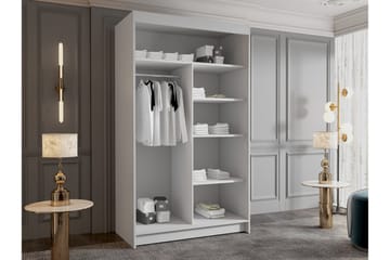 Narbonne Garderobe med Speil 100x200 cm - Svart/Hvit - Oppbevaring - Garderober & garderobesystem