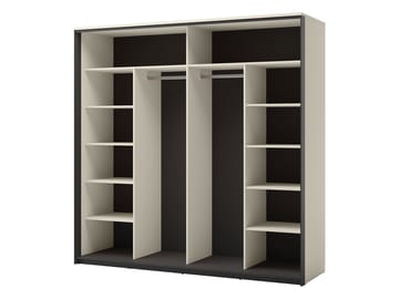 Navron Garderobeskapeskap med speil 220x221 cm - Beige - Oppbevaring - Garderober & garderobesystem