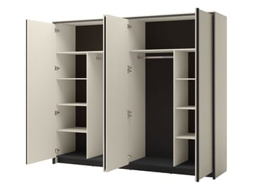 Navron Garderobeskapeskap med speil 251x215 cm - Beige - Oppbevaring - Garderober & garderobesystem