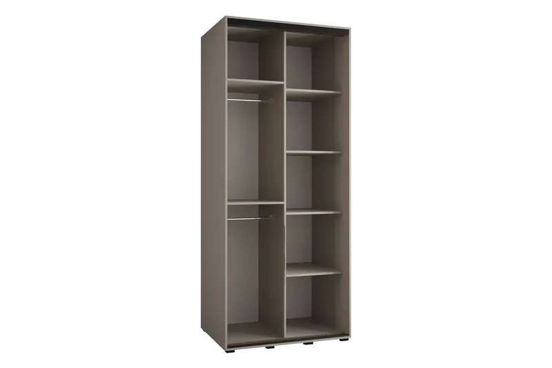 Norrebon Garderobe med Speil 100x235 cm - Beige - Oppbevaring - Garderober & garderobesystem