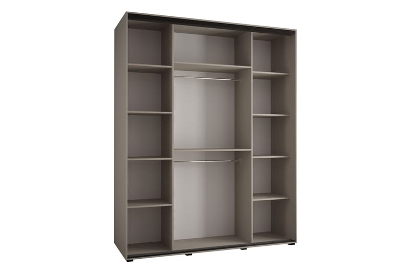 Norrebon Garderobe med Speil 200x235 cm - Beige - Oppbevaring - Garderober & garderobesystem