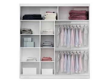 Norrebon Garderobe med speil 203x215 cm - hvit - Oppbevaring - Garderober & garderobesystem