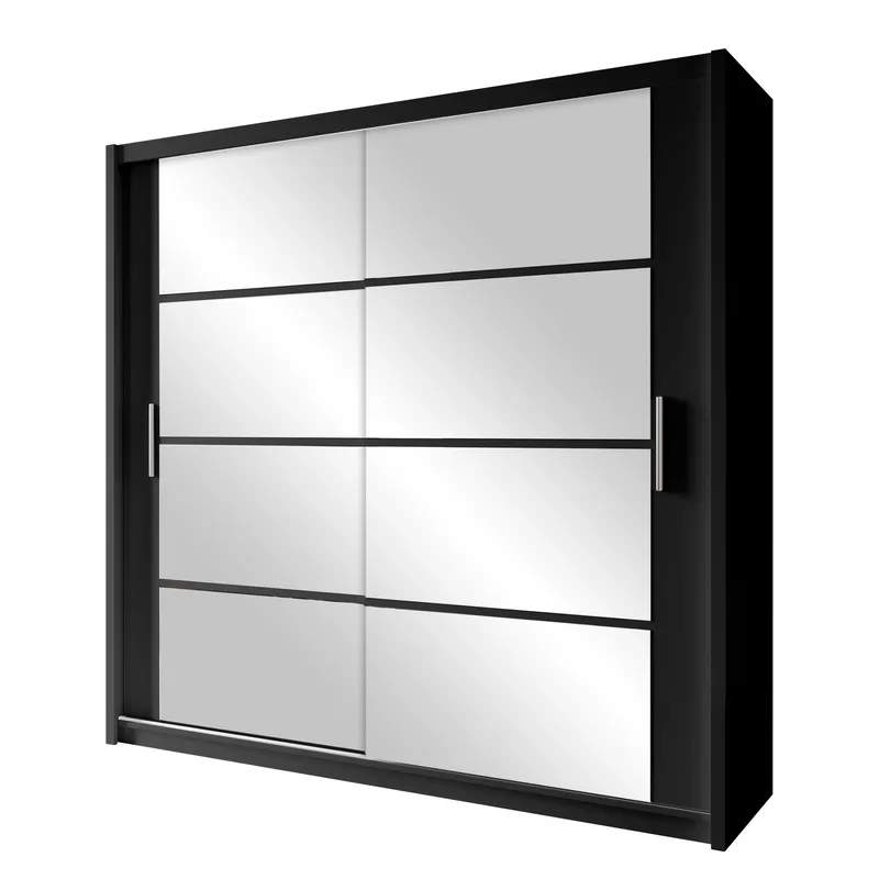 Norrebon Garderobe med speil 203x215 cm, svart