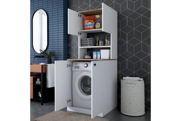 Akashya Baderomsskap 70x183,6 cm Hvit/Brun - Hanah Home - Oppbevaring - Oppbevaring til baderom - Baderomsskap