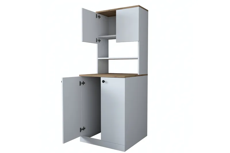 Akashya Baderomsskap 70x183,6 cm Hvit/Brun, Hanah Home