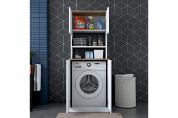 Akashya Baderomsskap 70x183,6 cm Hvit/Brun - Hanah Home - Oppbevaring - Oppbevaring til baderom - Baderomsskap