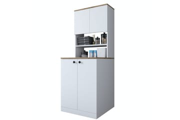 Akashya Baderomsskap 70x183,6 cm Hvit/Brun - Hanah Home - Oppbevaring - Oppbevaring til baderom - Baderomsskap