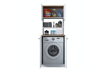 Akashya Baderomsskap 70x183,6 cm Hvit/Brun - Hanah Home - Oppbevaring - Oppbevaring til baderom - Baderomsskap