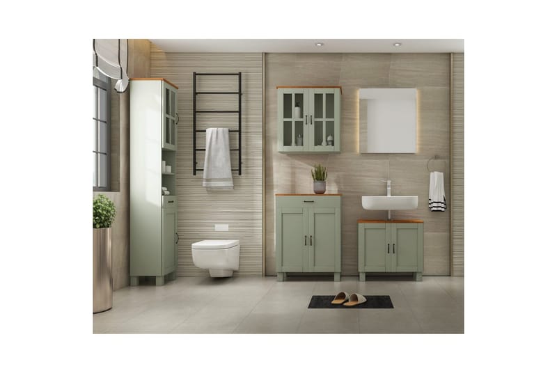 Alby Baderomsskap 60 cm - Grønn - Oppbevaring - Oppbevaring til baderom - Baderomsskap