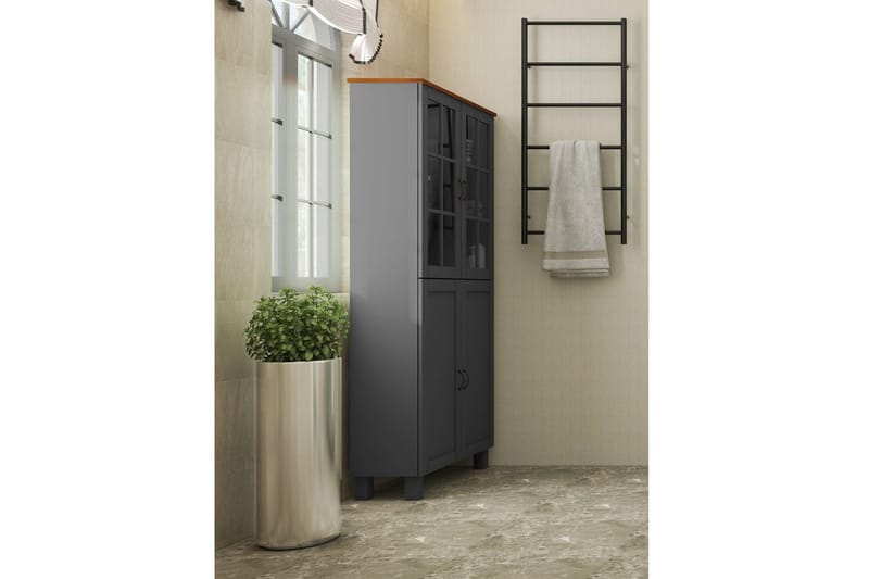 Alby Høyskap til Bad 130x75x30 cm - Grå - Oppbevaring - Oppbevaring til baderom - Veggskap & høyskap