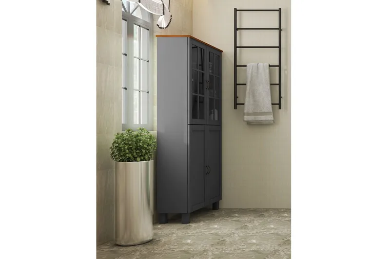 Alby Høyskap til Bad 130x75x30 cm - Grå - Oppbevaring - Oppbevaring til baderom - Veggskap & høyskap