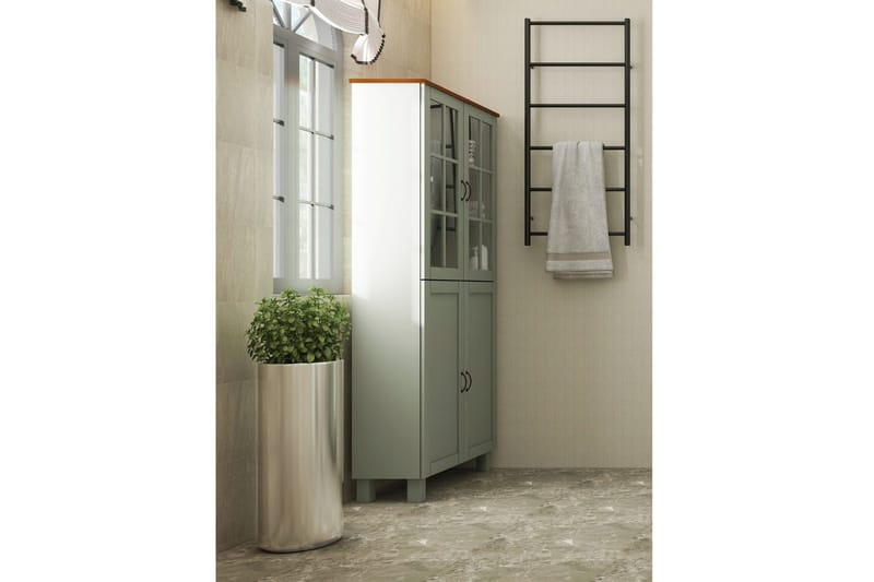 Alby Høyskap til Bad 130x75x30 cm - Grønn - Oppbevaring - Oppbevaring til baderom - Veggskap & høyskap