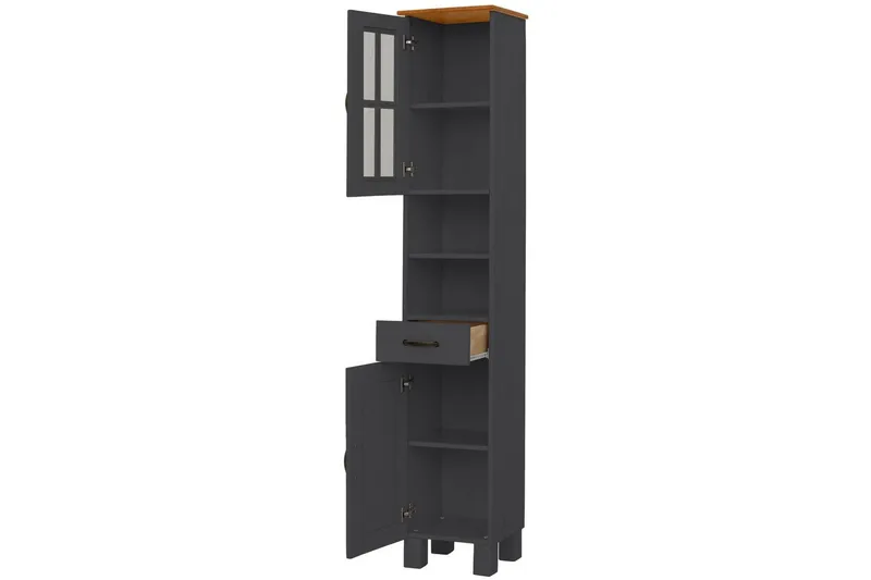 Alby Høyskap til Bad 180x33x30 cm - Grå - Oppbevaring - Oppbevaring til baderom - Veggskap & høyskap