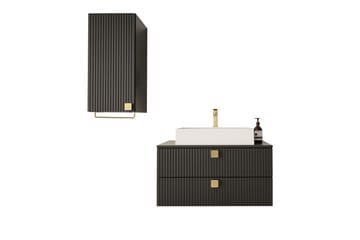 Alima Møbelsett for Bad - Svart - Oppbevaring - Oppbevaring til baderom - Komplette møbelpakker