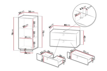 Alima Møbelsett for Bad - Svart - Oppbevaring - Oppbevaring til baderom - Komplette møbelpakker