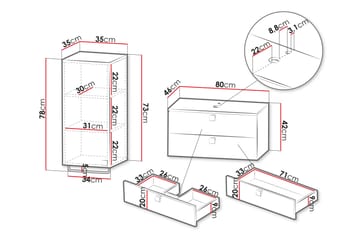 Alima Møbelsett for Bad - Svart - Oppbevaring - Oppbevaring til baderom - Komplette møbelpakker