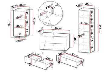Alima Møbelsett til Bad - Oppbevaring - Oppbevaring til baderom - Komplette møbelpakker