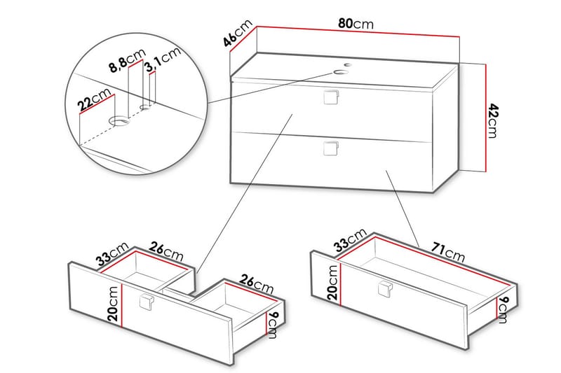 Alima Servantskap - Oppbevaring - Oppbevaring til baderom - Servantskap & kommode