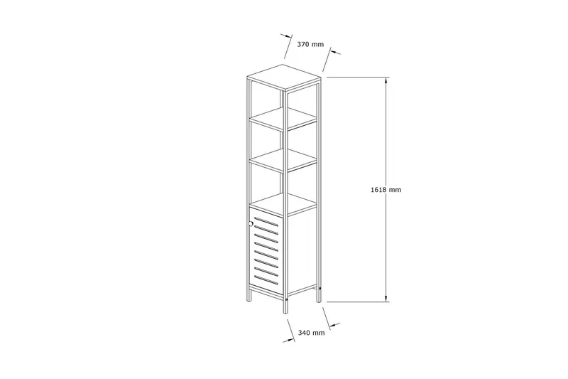 Andifli Baderomsoppbevaring 38x162,2 cm - Blå - Oppbevaring - Oppbevaring til baderom