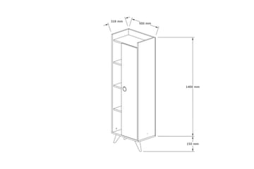 Andifli Baderomsoppbevaring 50x140 cm - Hvit - Oppbevaring - Oppbevaring til baderom
