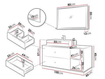 Askersund Baderomsmøbelsett - Beige - Oppbevaring - Oppbevaring til baderom - Komplette møbelpakker